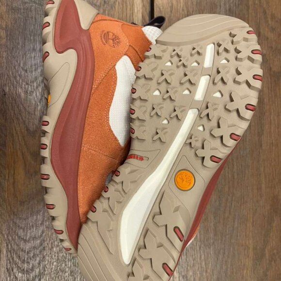 TIMBERLAND WOMEN'S MT MADDSEN PEAK MID LACE WATERPROOF HK MEDIUM RED SUEDE A41Q8 - Picture 7 of 8